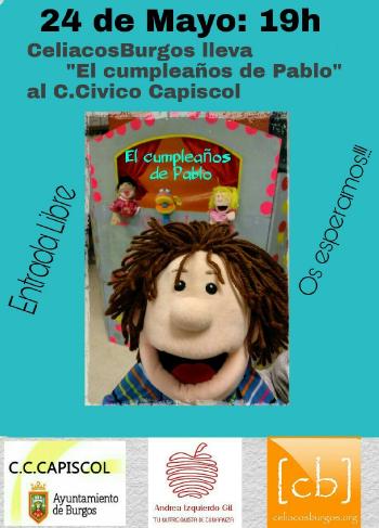 FOTOEl jueves 24 Pablo se sale de las aulas y llega al centro Cvico Capiscol para que todo el que quiera pueda ver las aventuras de Pablo el da de su cumpleos.